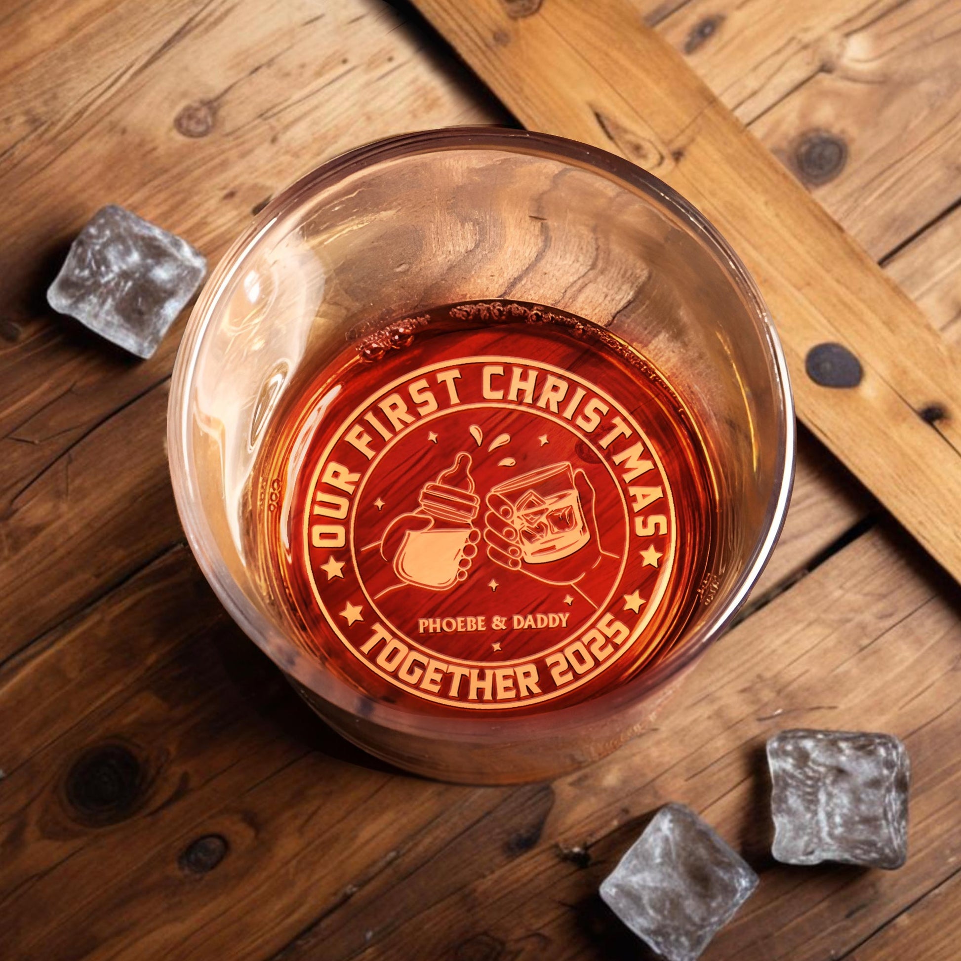 Our First Christmas Together, Whiskey Glass Design