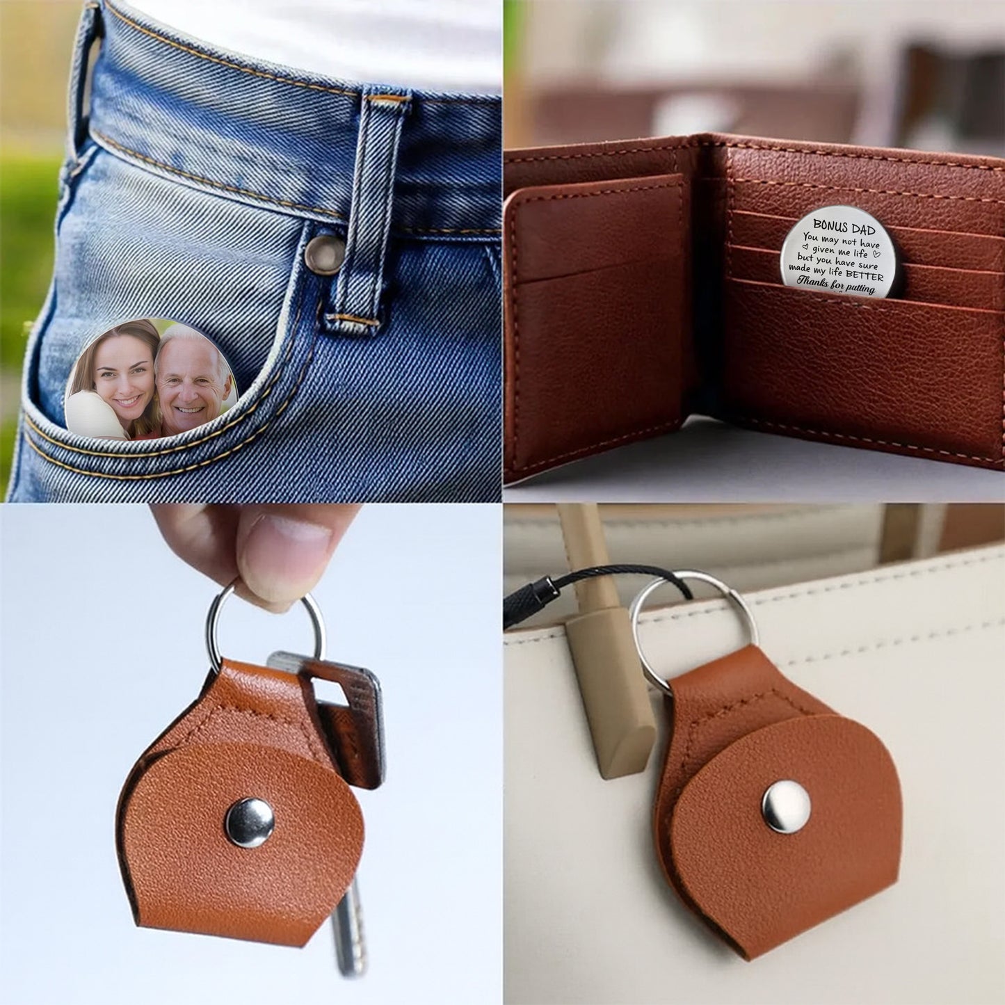 Bonus Dad, Better Life Thanks Keychain