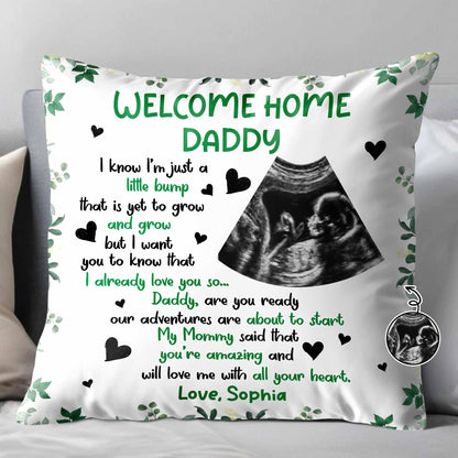 Welcome Home Daddy Sonogram And Heart Design