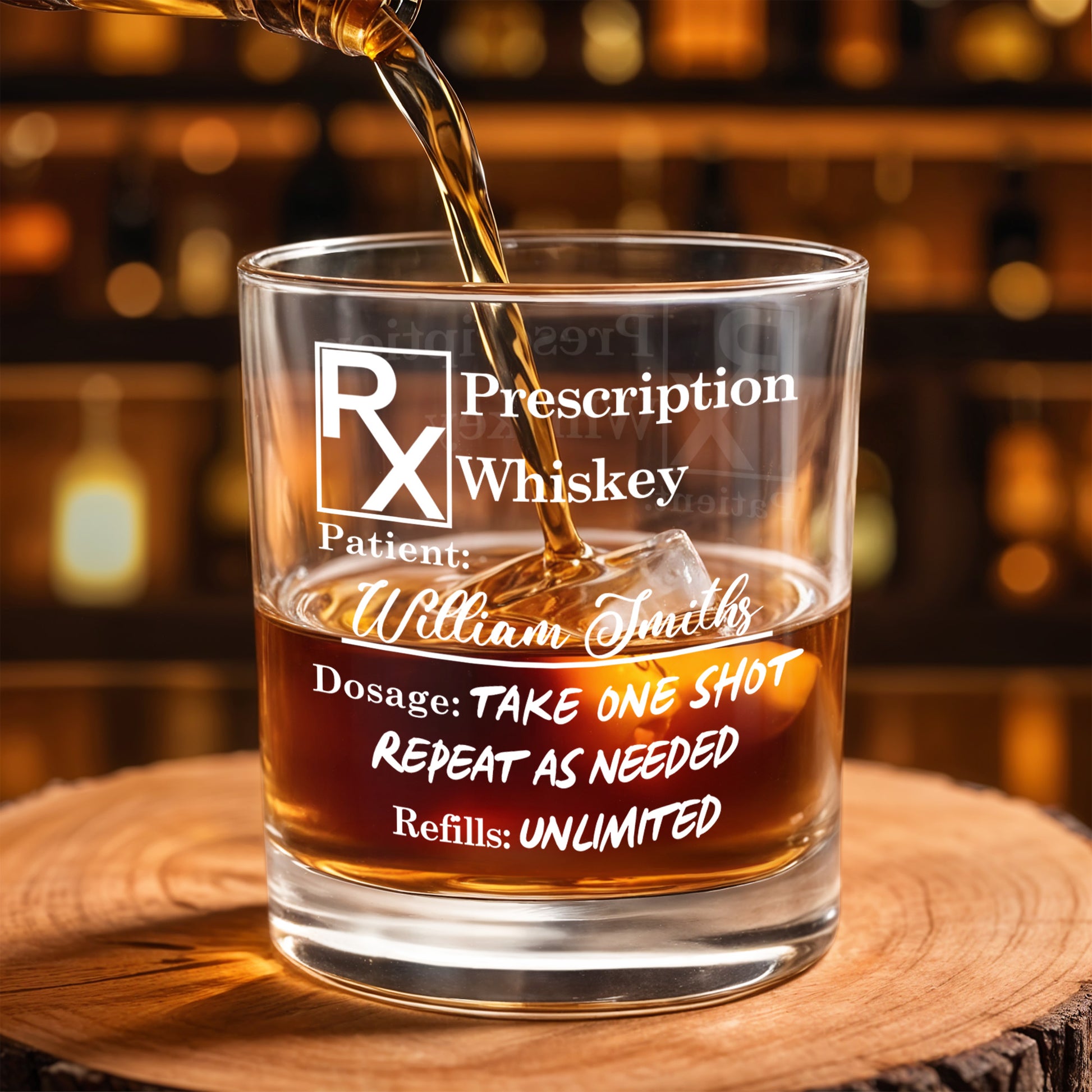 Prescription Whiskey Take One Shot Whiskey Glass