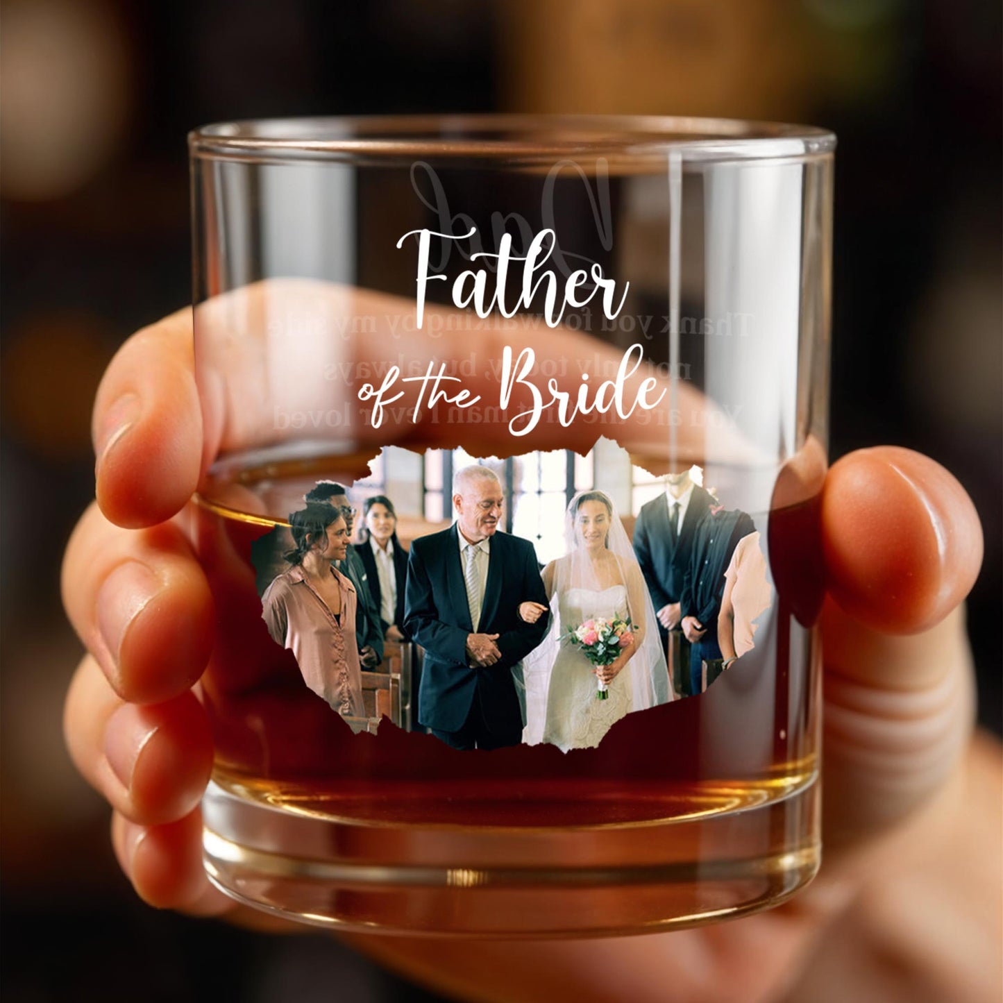 Father Of The Bride Wedding Photo Glass