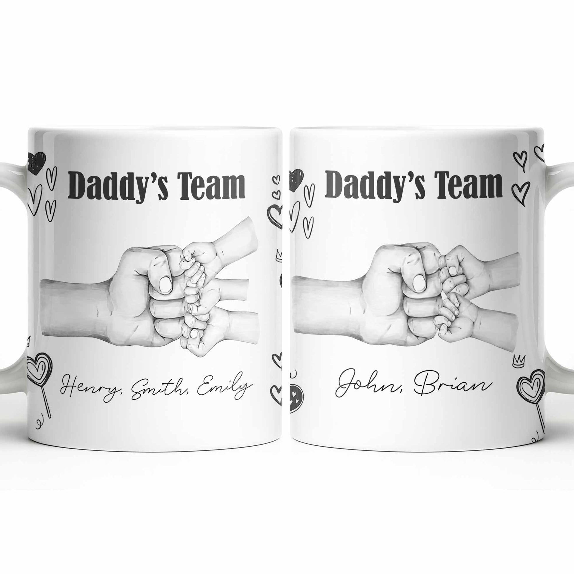 Daddy's Team Hand Holding Design