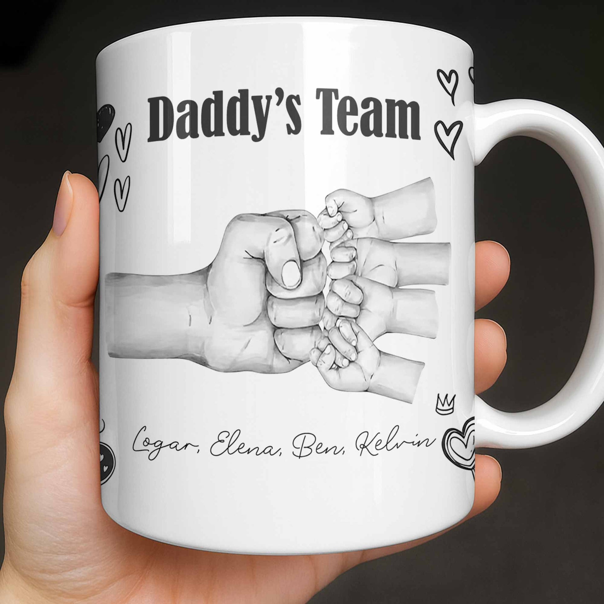 Daddy's Team Hand Holding Design