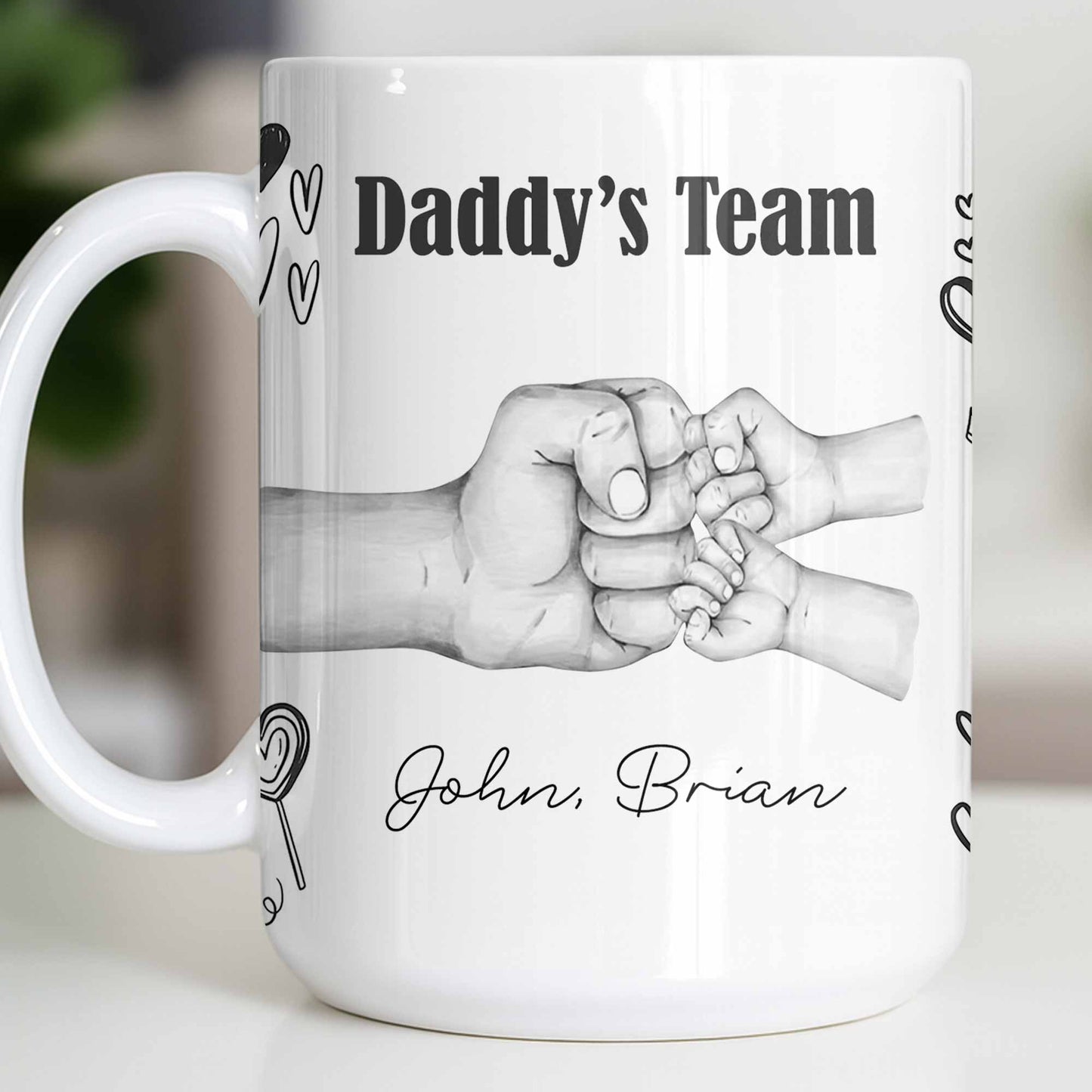 Daddy's Team Hand Holding Design