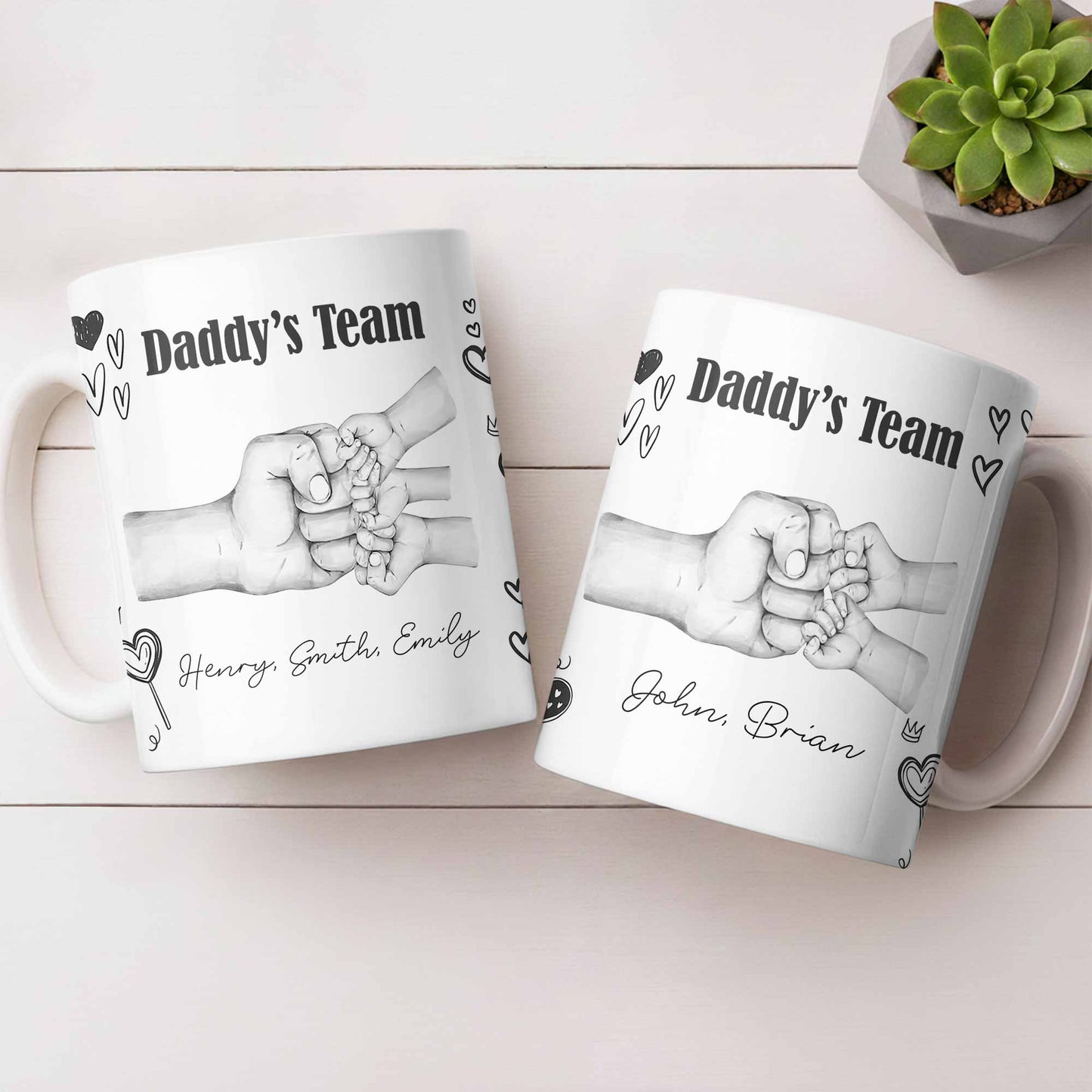 Daddy's Team Hand Holding Design