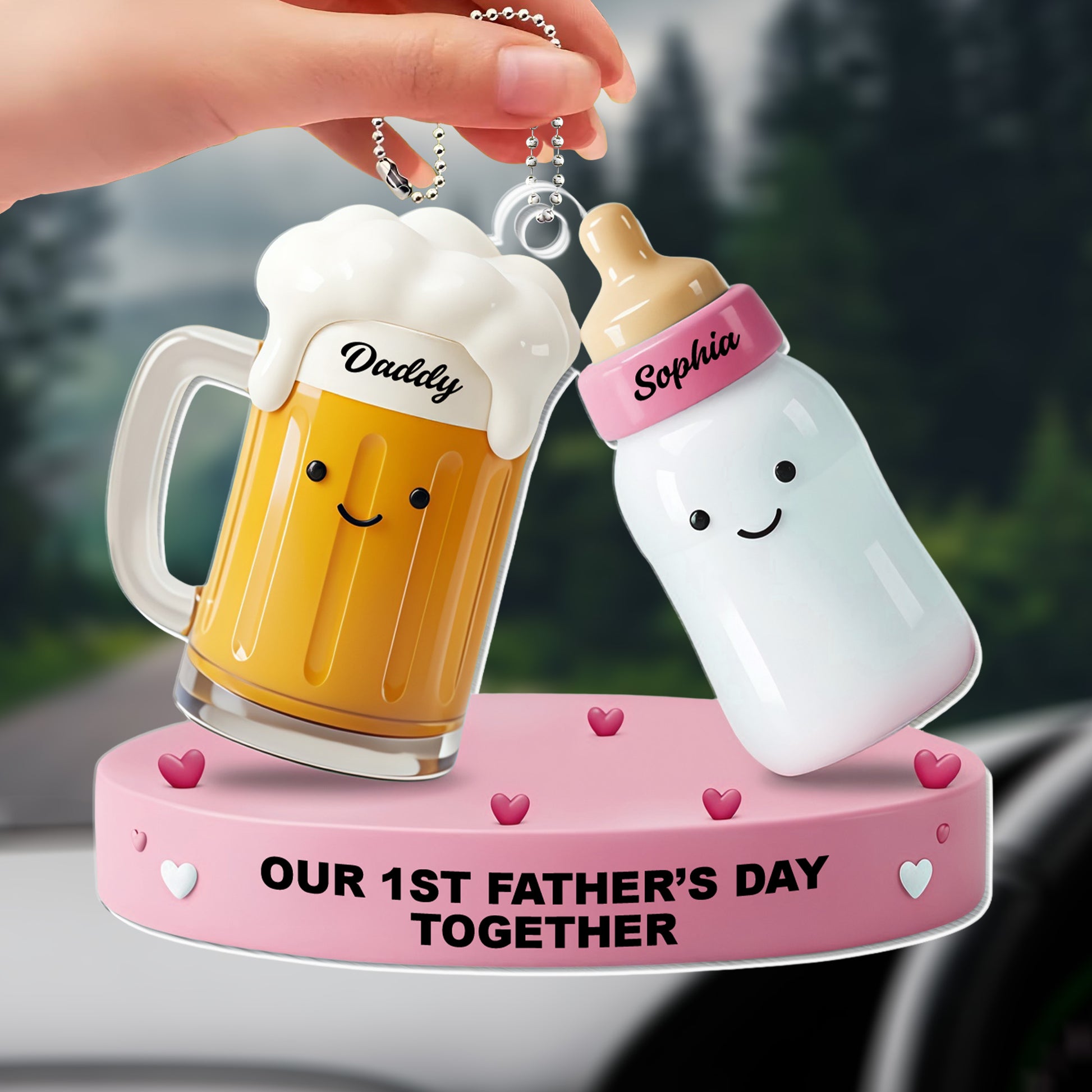 Our 1st Father's Day Together, Beer Mug and Baby Bottle