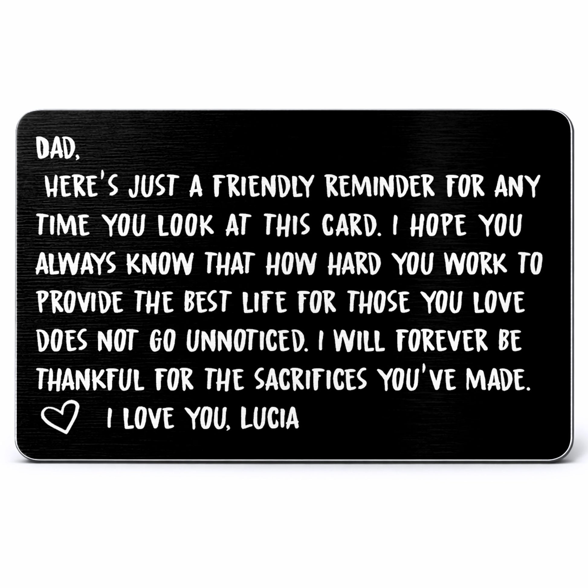 Friendly Reminder For Dad, Expressing Love and Gratitude