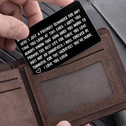 Friendly Reminder For Dad, Expressing Love and Gratitude