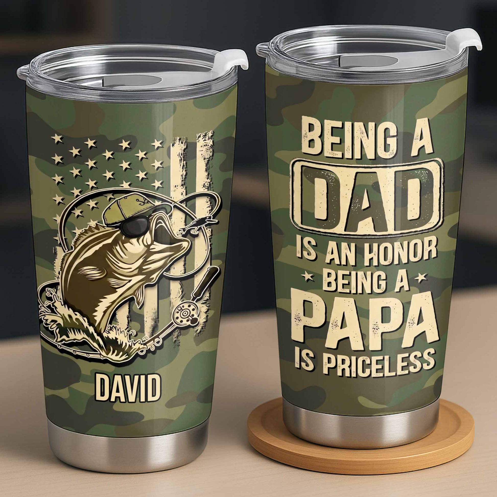 Being A Dad Is An Honor, Being a Papa Is Priceless, Bass, Camouflage