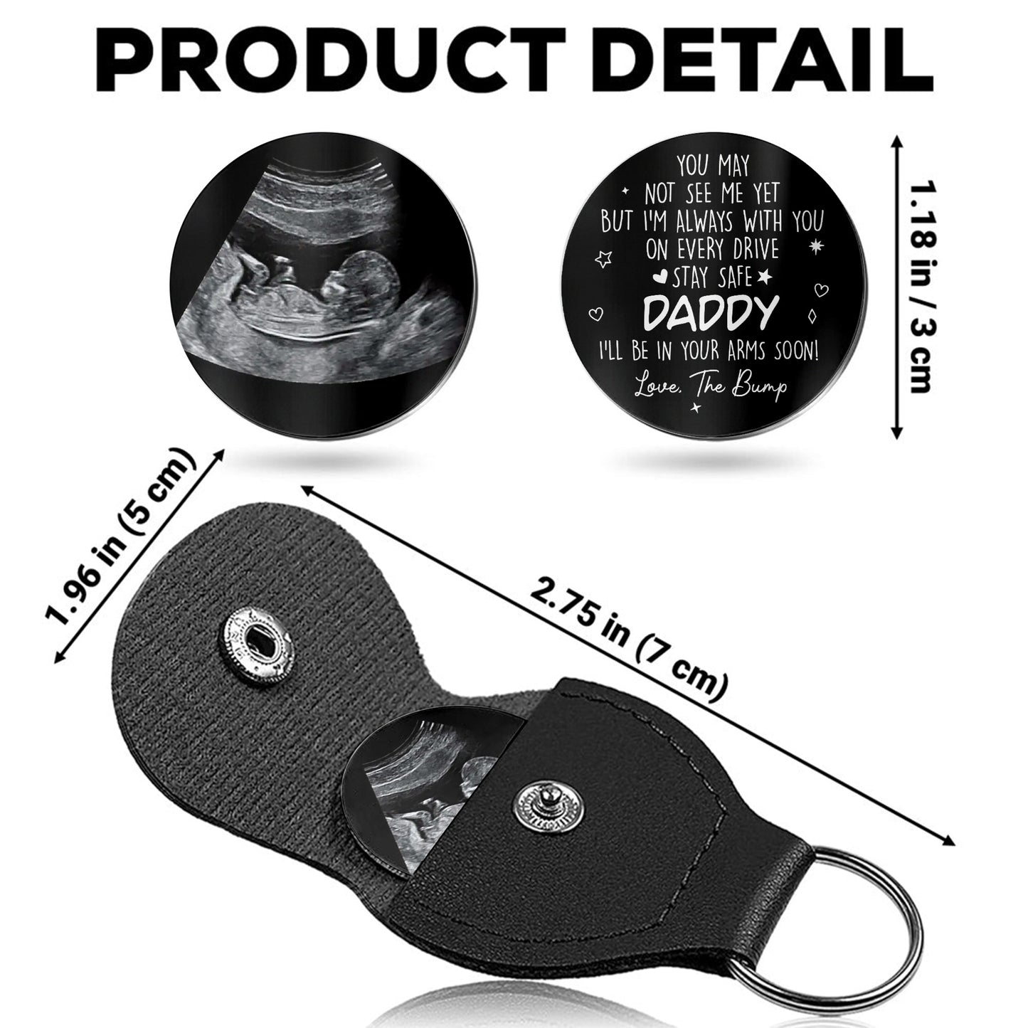 Love The Bump, Ultrasound Keyring For Expecting Dad