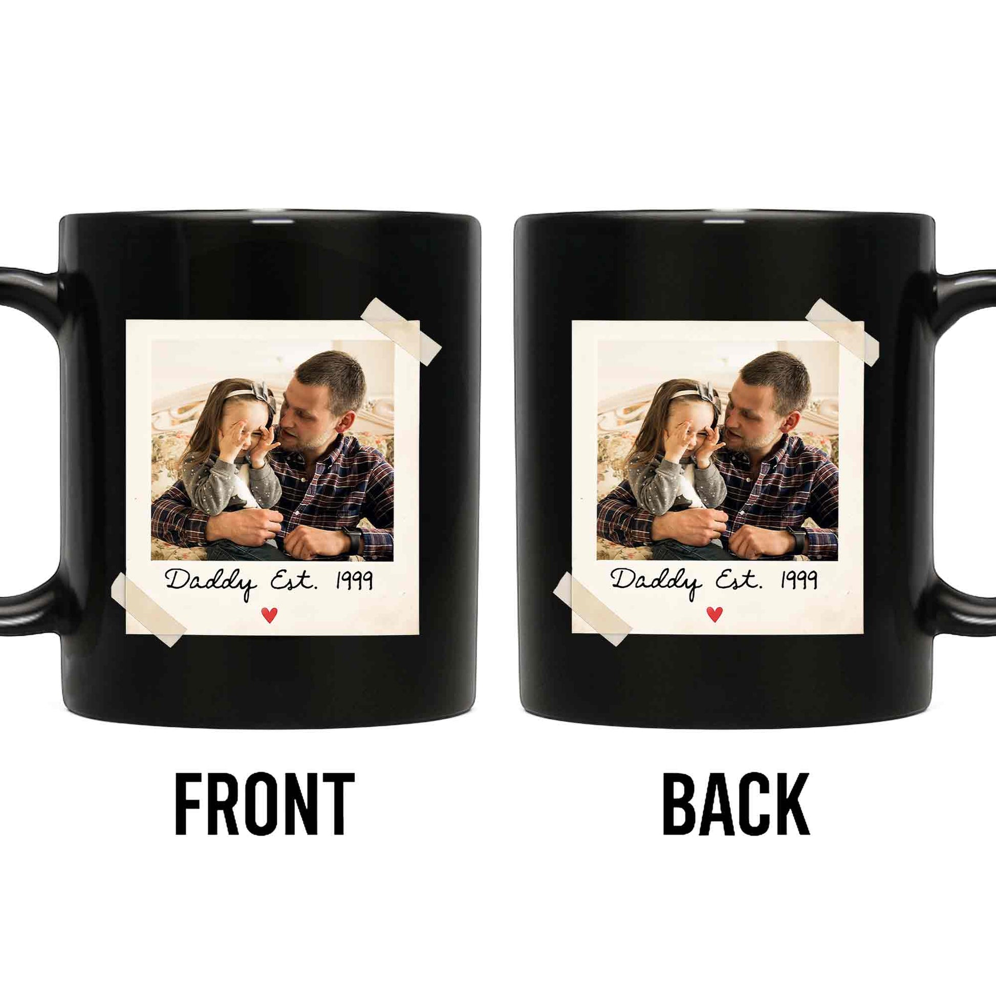 Daddy Est With Custom Polaroid Photo And Heart
