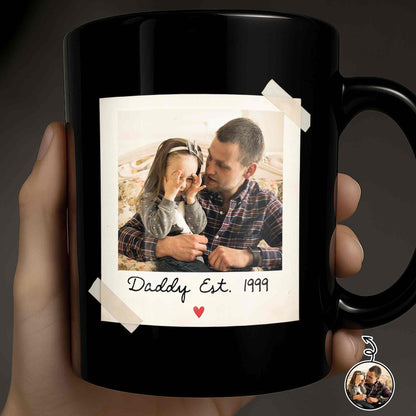 Daddy Est With Custom Polaroid Photo And Heart