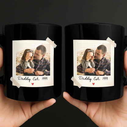 Daddy Est With Custom Polaroid Photo And Heart