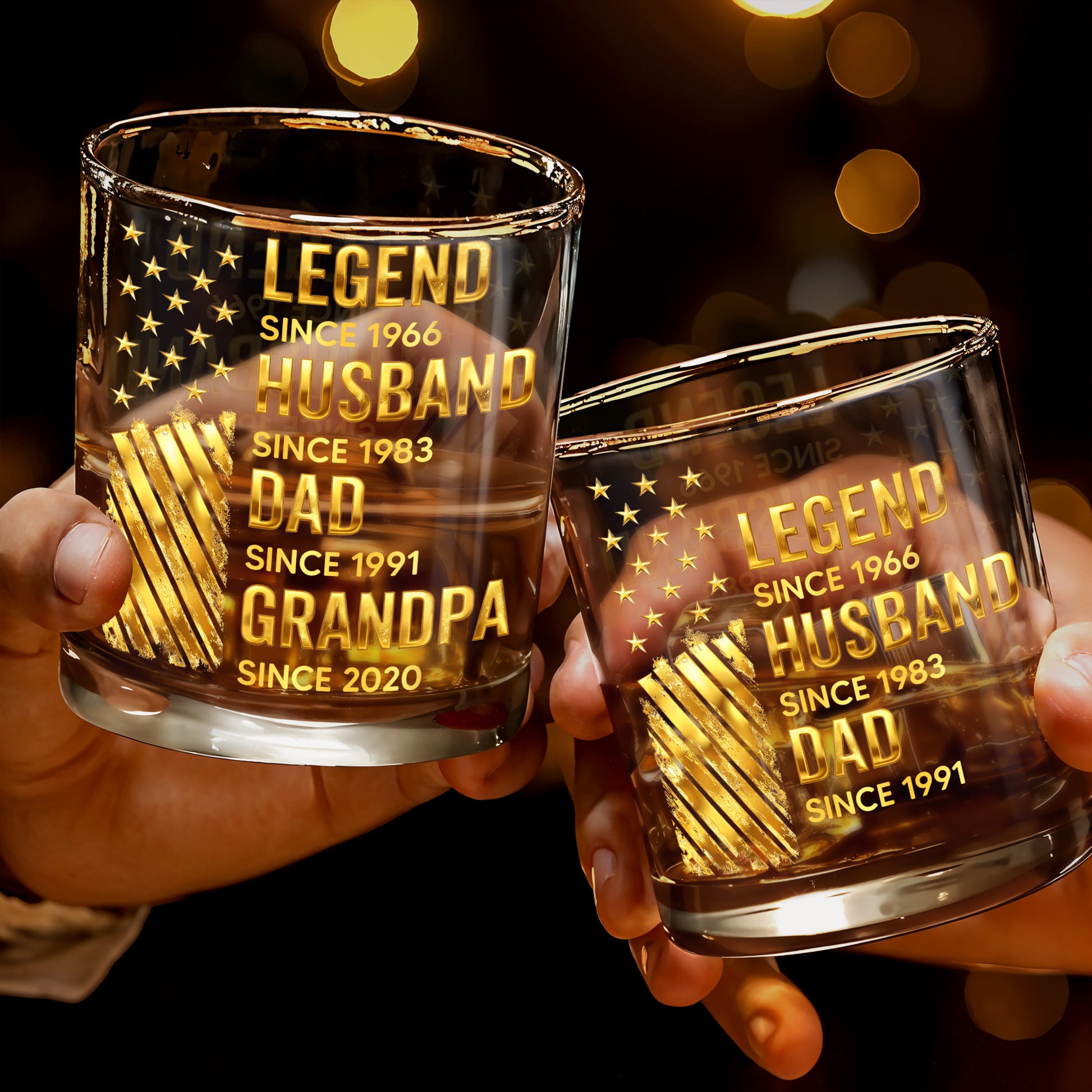 Legend Husband Dad Grandpa Whiskey Glass