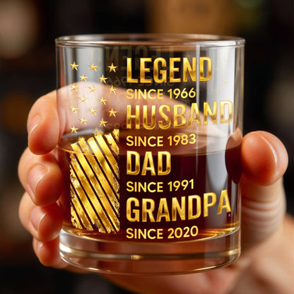 Legend Husband Dad Grandpa Whiskey Glass