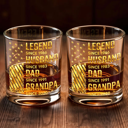 Legend Husband Dad Grandpa Whiskey Glass