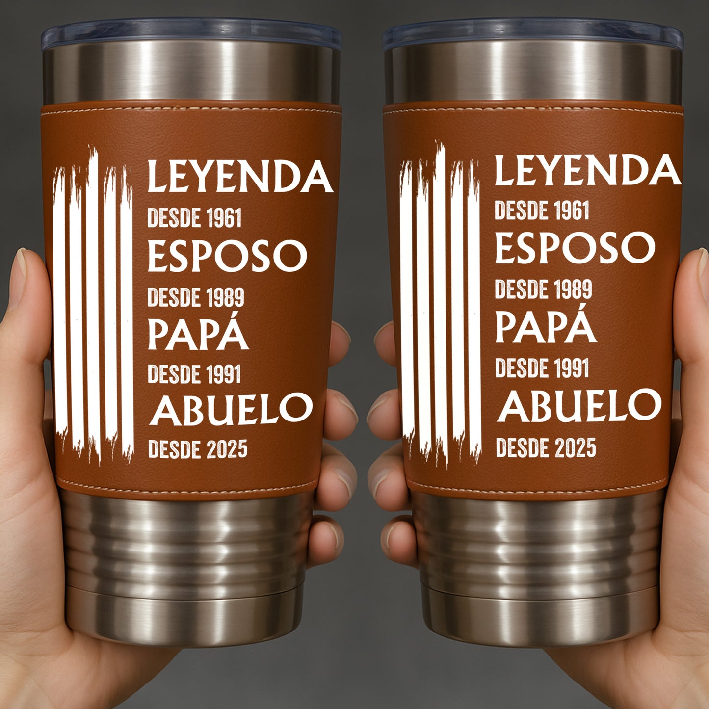 Leyenda Esposo Papá Abuelo Leather Tumbler