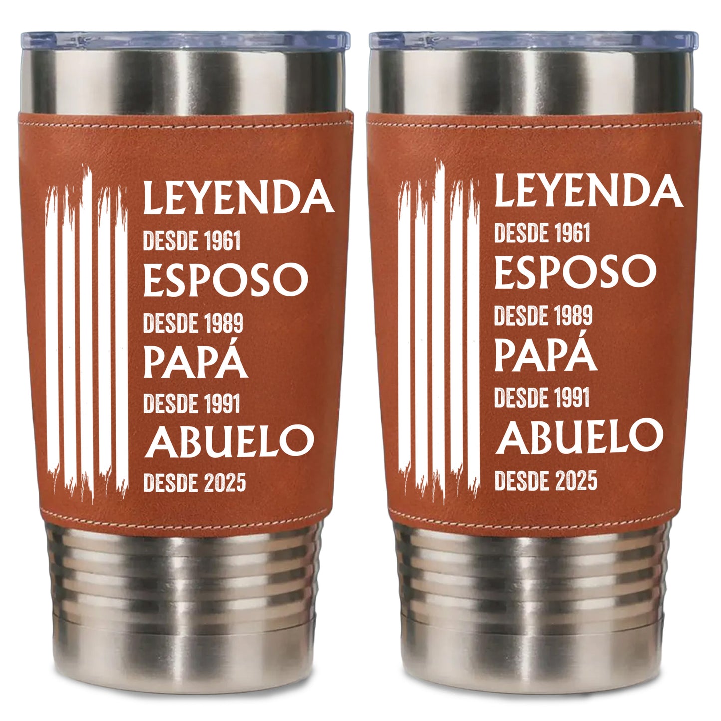 Leyenda Esposo Papá Abuelo Leather Tumbler