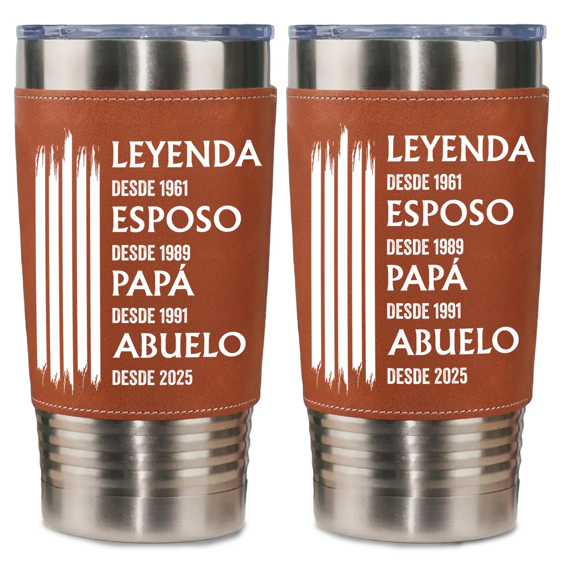 Leyenda Esposo Papá Abuelo Leather Tumbler
