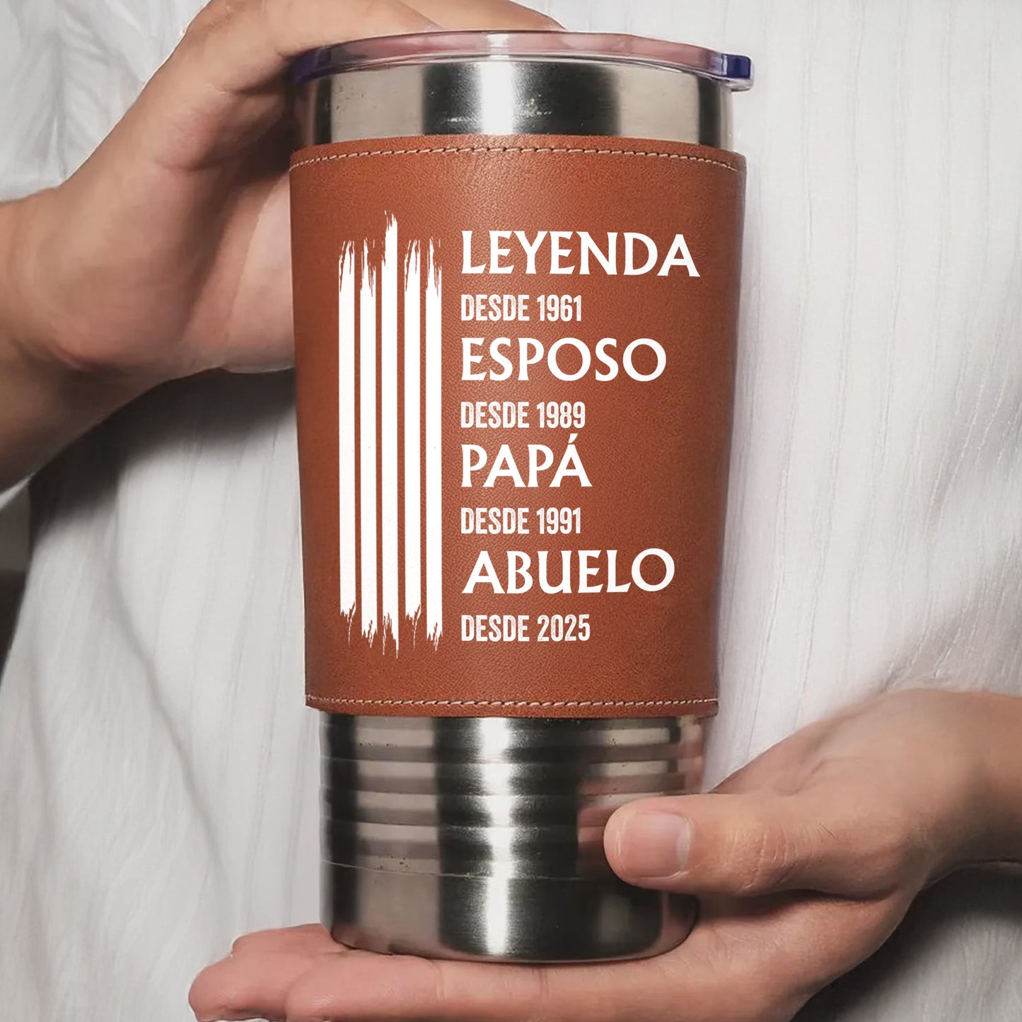 Leyenda Esposo Papá Abuelo Leather Tumbler