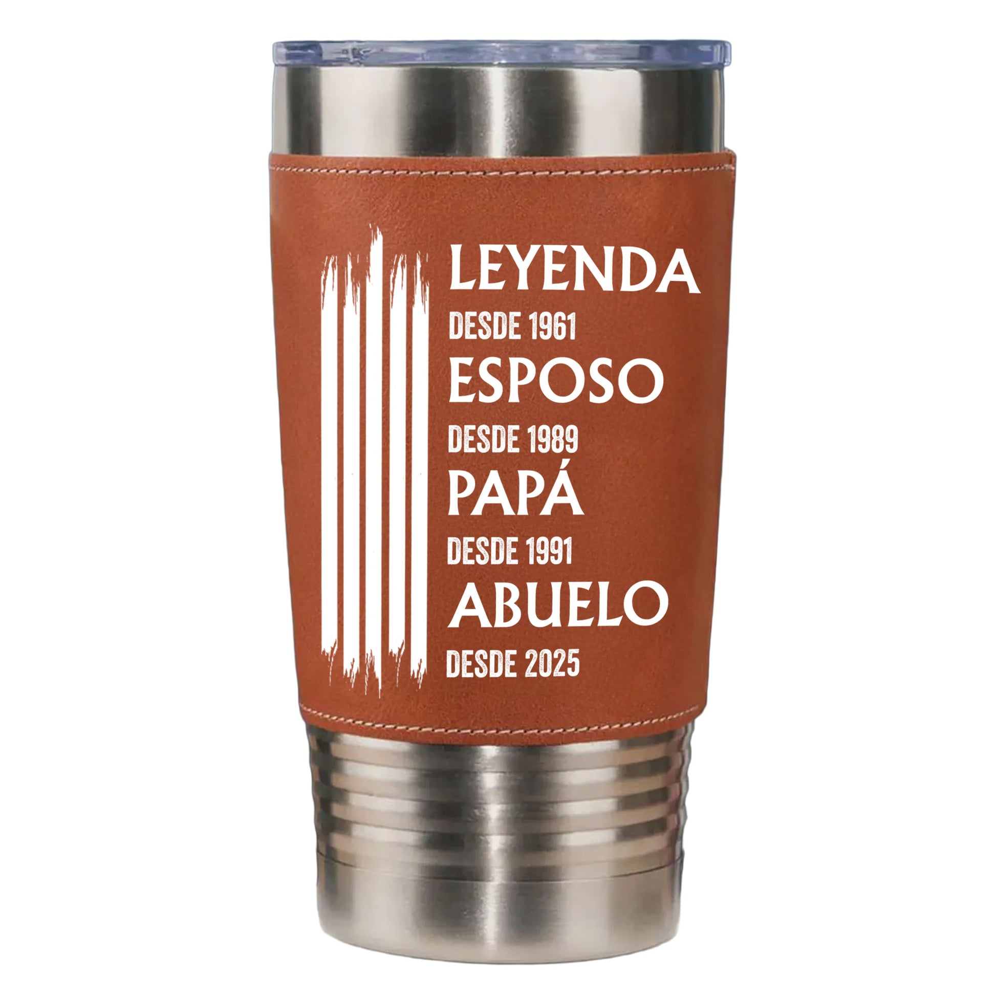 Leyenda Esposo Papá Abuelo Leather Tumbler