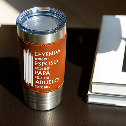 Leyenda Esposo Papá Abuelo Leather Tumbler