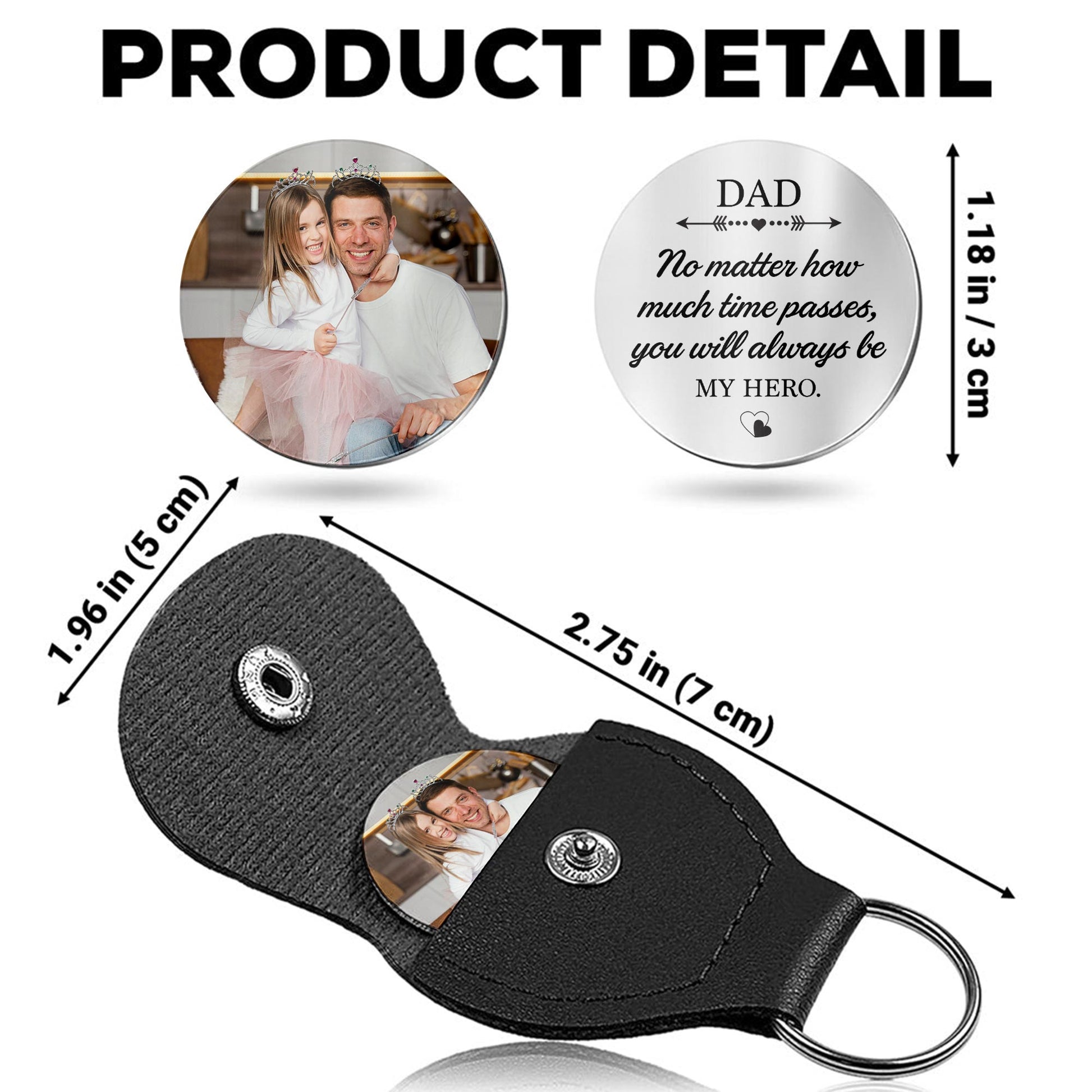 DAD No Matter How Much Time Passes Keychain