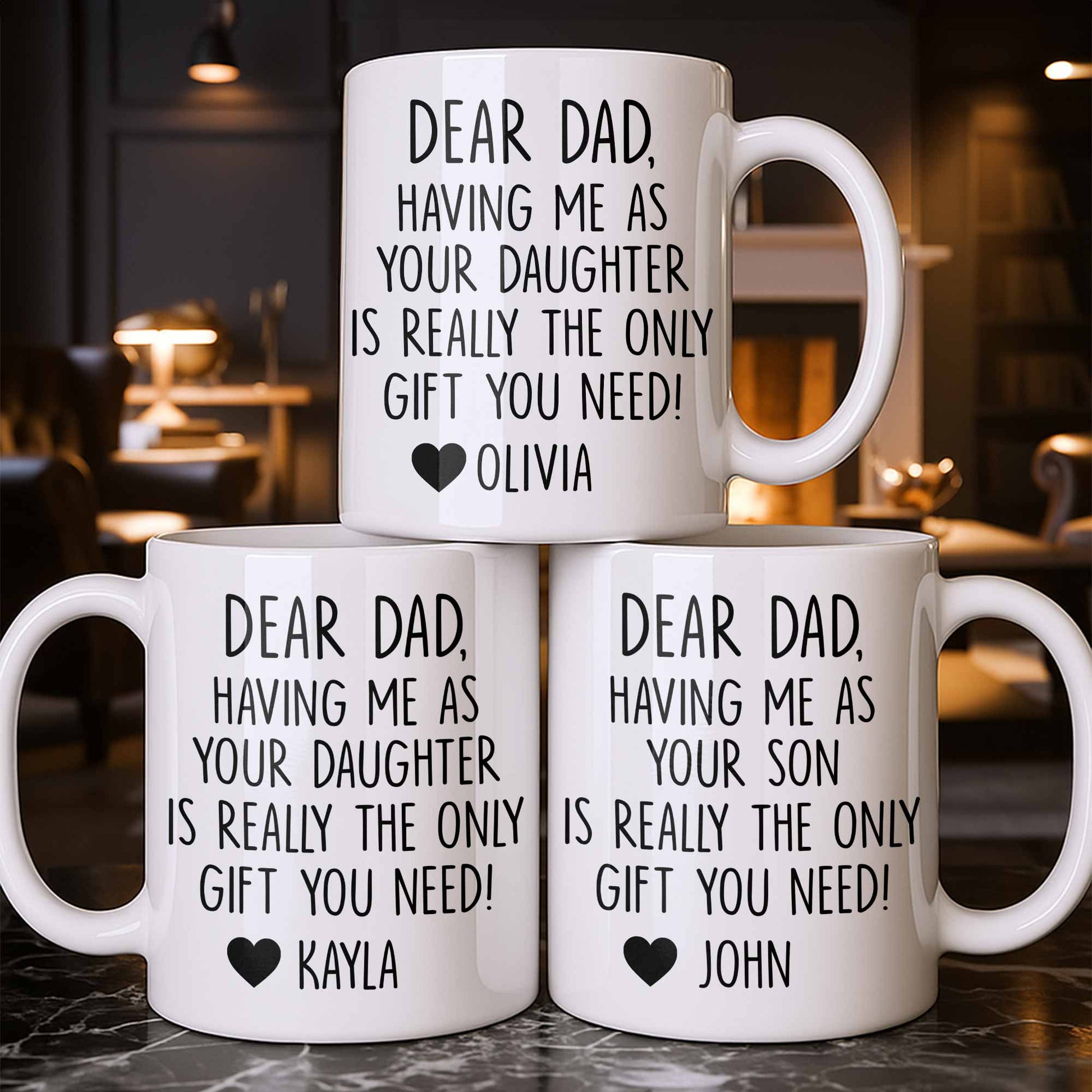 Dear Dad, The Only Gift You Need, Heart Design