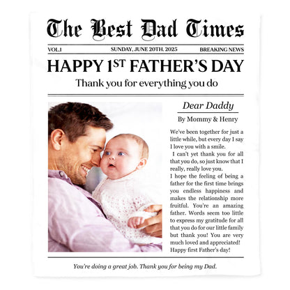 Happy 1st Father’s Day, Dad and Baby Blanket