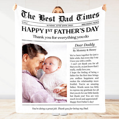 Happy 1st Father’s Day, Dad and Baby Blanket