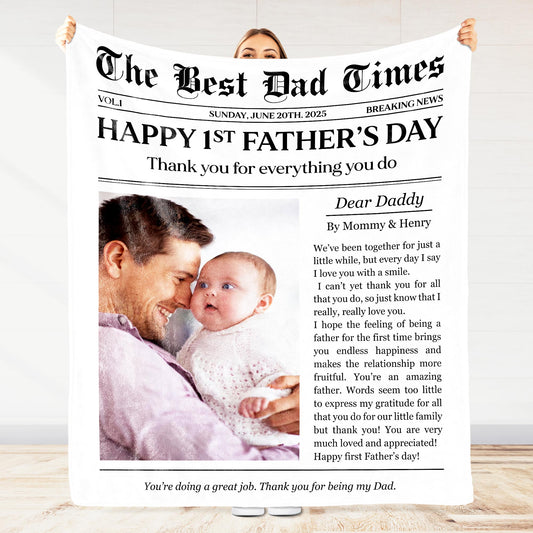 Happy 1st Father’s Day, Dad and Baby Blanket