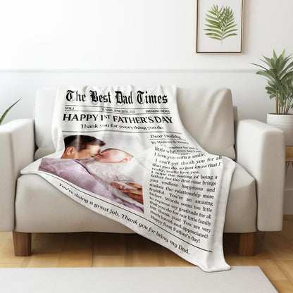 Happy 1st Father’s Day, Dad and Baby Blanket