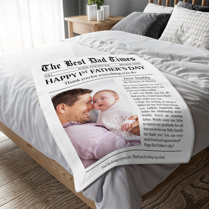 Happy 1st Father’s Day, Dad and Baby Blanket