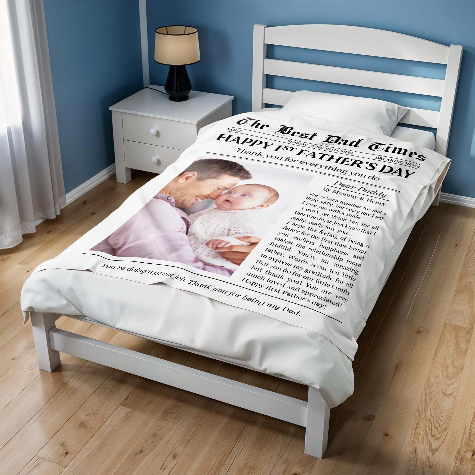 Happy 1st Father’s Day, Dad and Baby Blanket