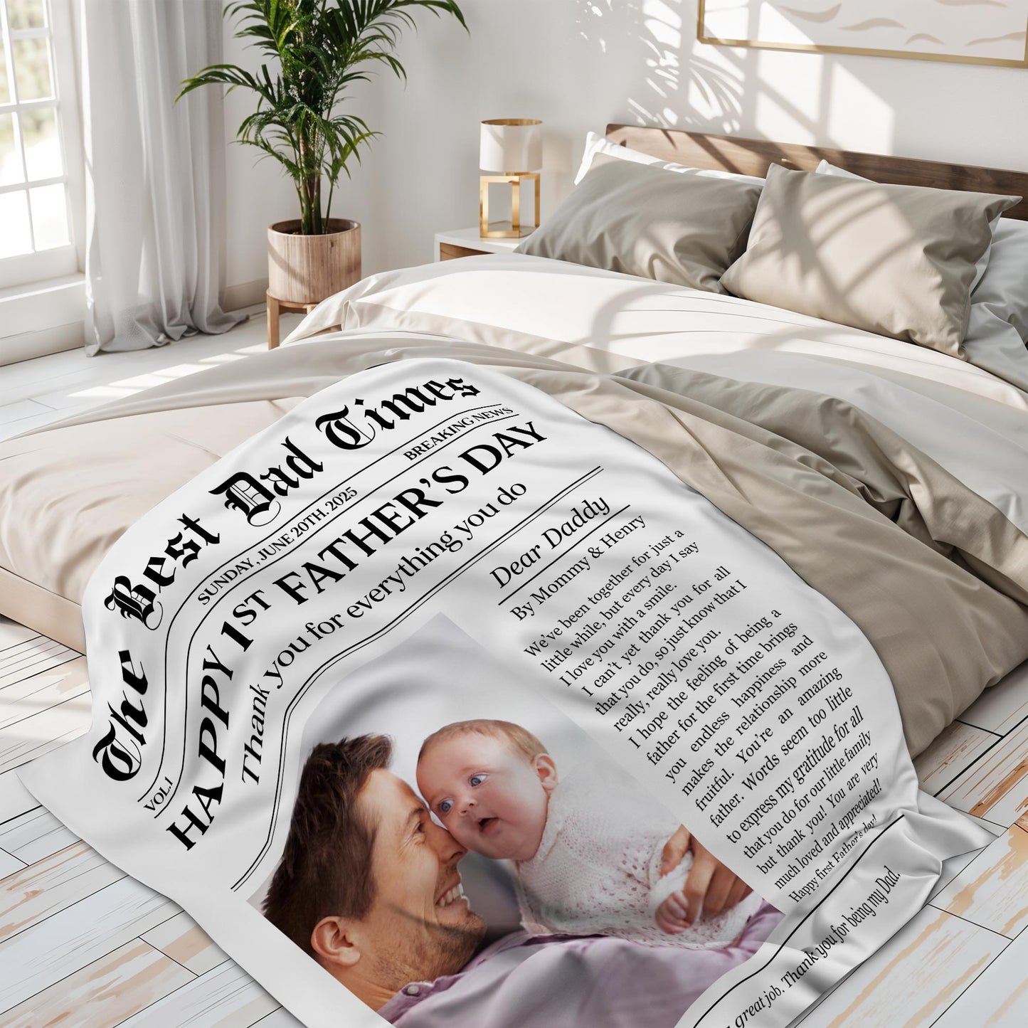 Happy 1st Father’s Day, Dad and Baby Blanket