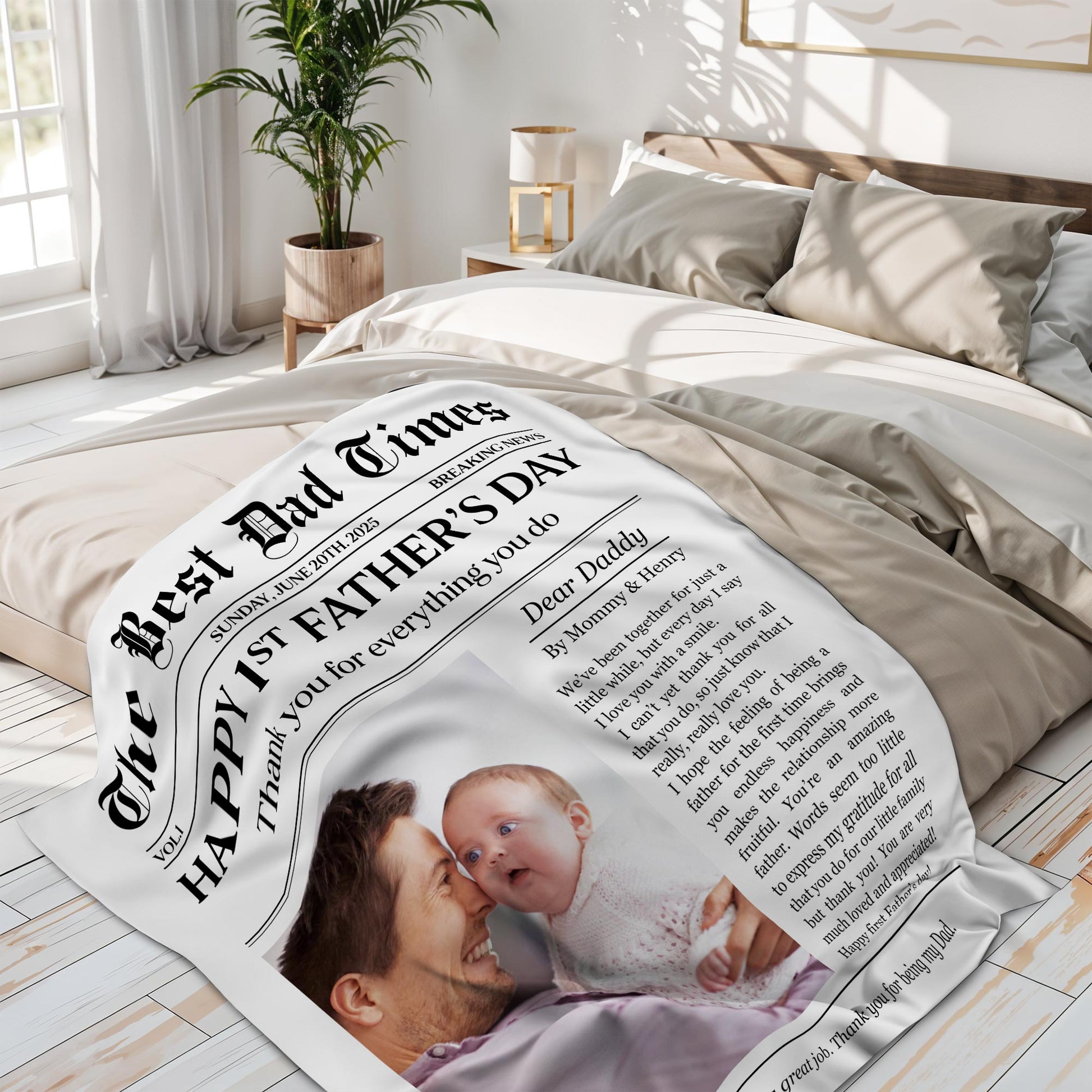 Happy 1st Father’s Day, Dad and Baby Blanket