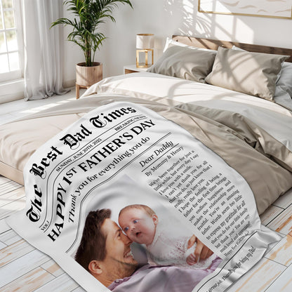 Happy 1st Father’s Day, Dad and Baby Blanket