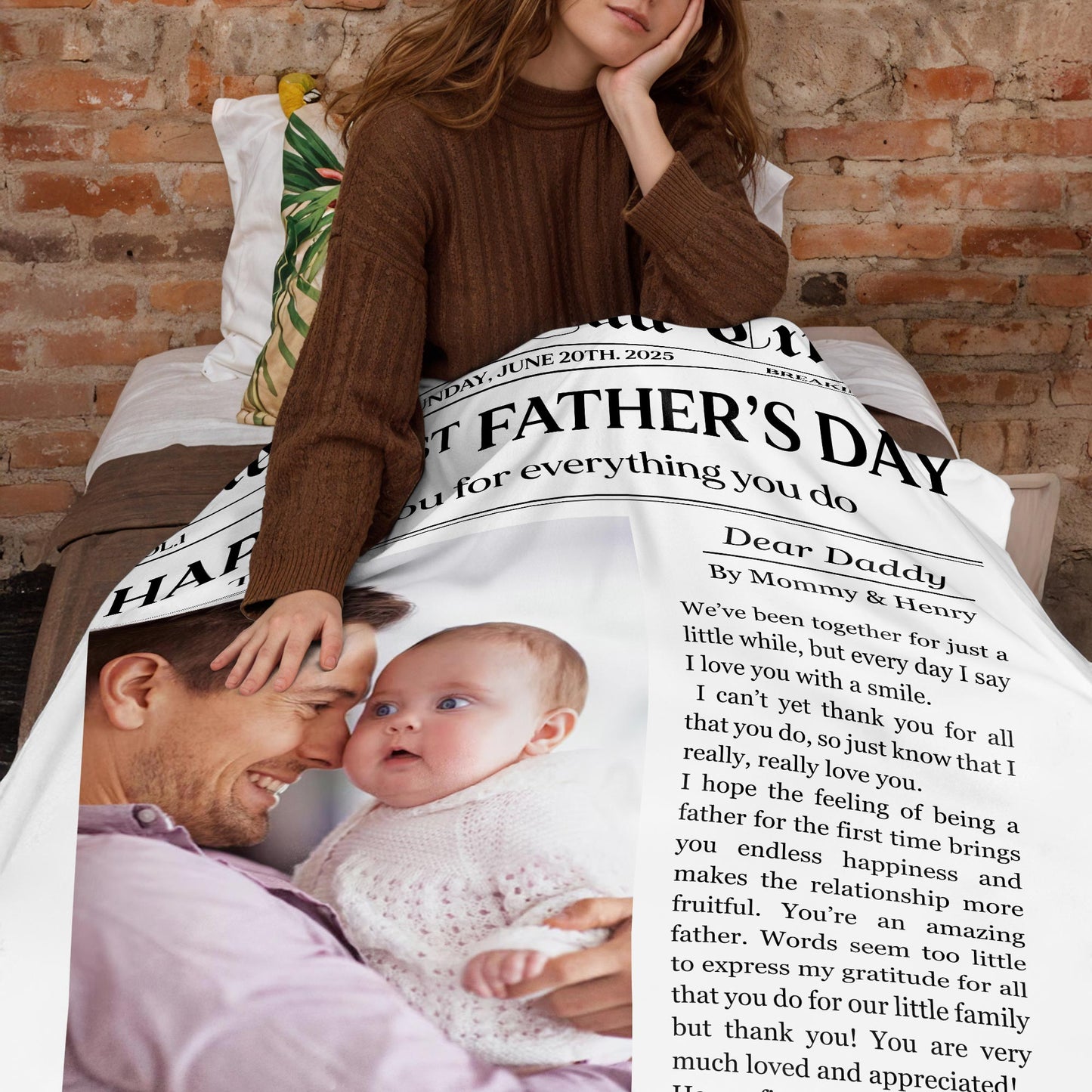 Happy 1st Father’s Day, Dad and Baby Blanket