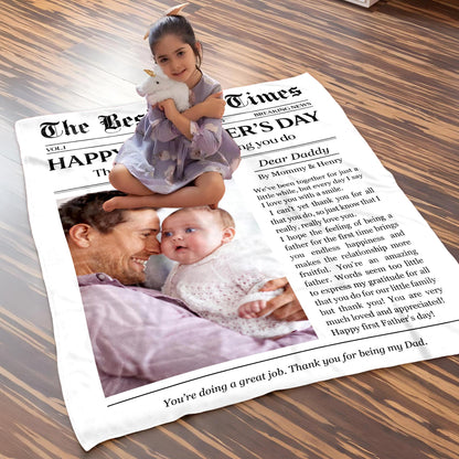 Happy 1st Father’s Day, Dad and Baby Blanket