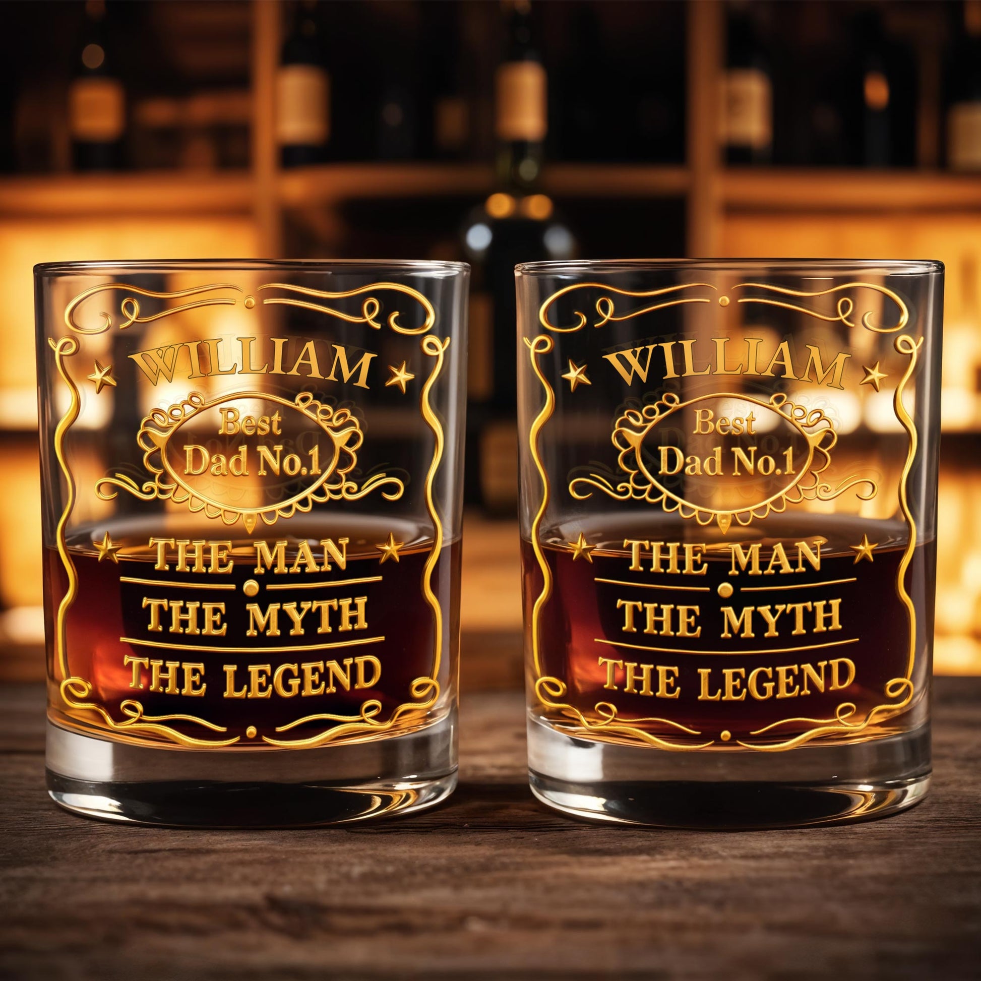 Best Dad No.1, The Man The Myth The Legend Glass