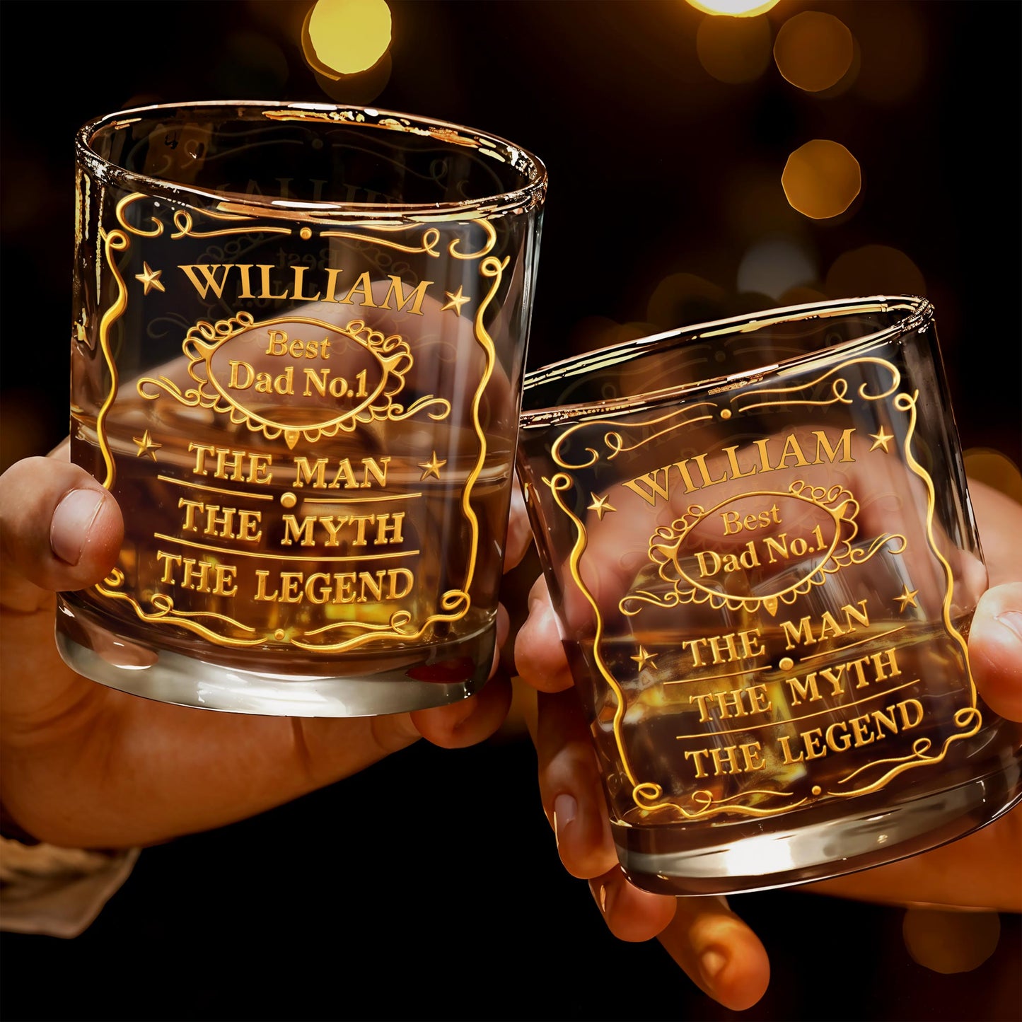 Best Dad No.1, The Man The Myth The Legend Glass