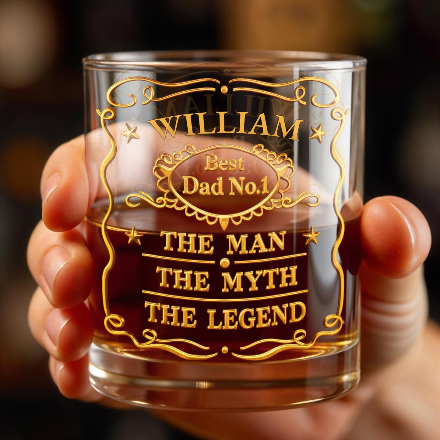 Best Dad No.1, The Man The Myth The Legend Glass