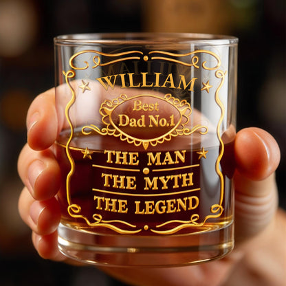 Best Dad No.1, The Man The Myth The Legend Glass