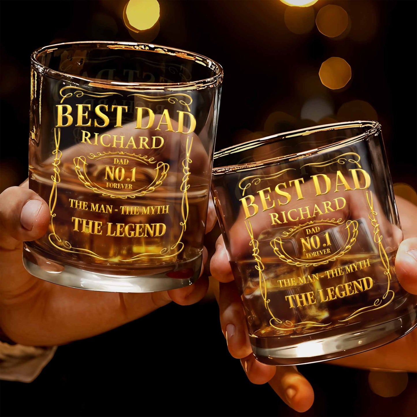 Best Dad, The Man The Myth The Legend Whiskey Glass