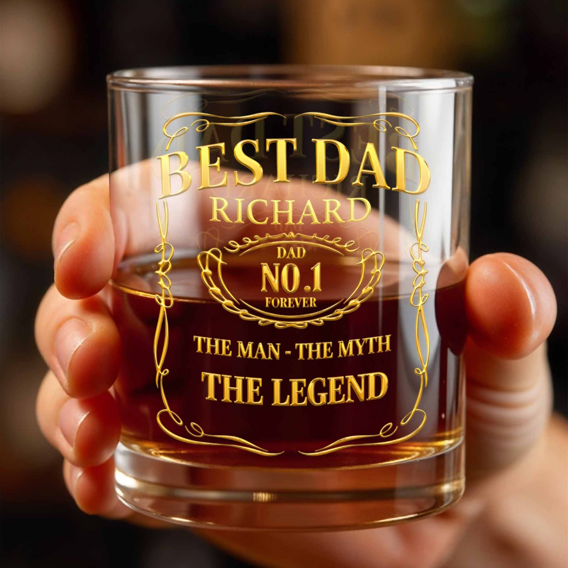 Best Dad, The Man The Myth The Legend Whiskey Glass
