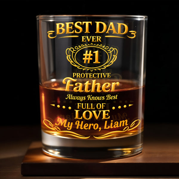 Best Dad Ever Protective Father My Hero Golden Frame