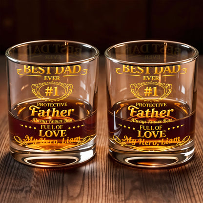 Best Dad Ever Protective Father My Hero Golden Frame