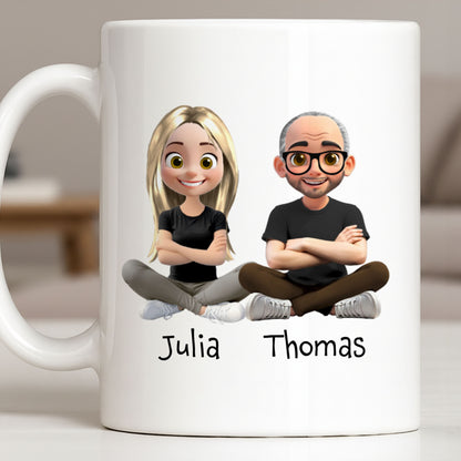 Our Bond Is Forever Side By Side Cartoon Couple