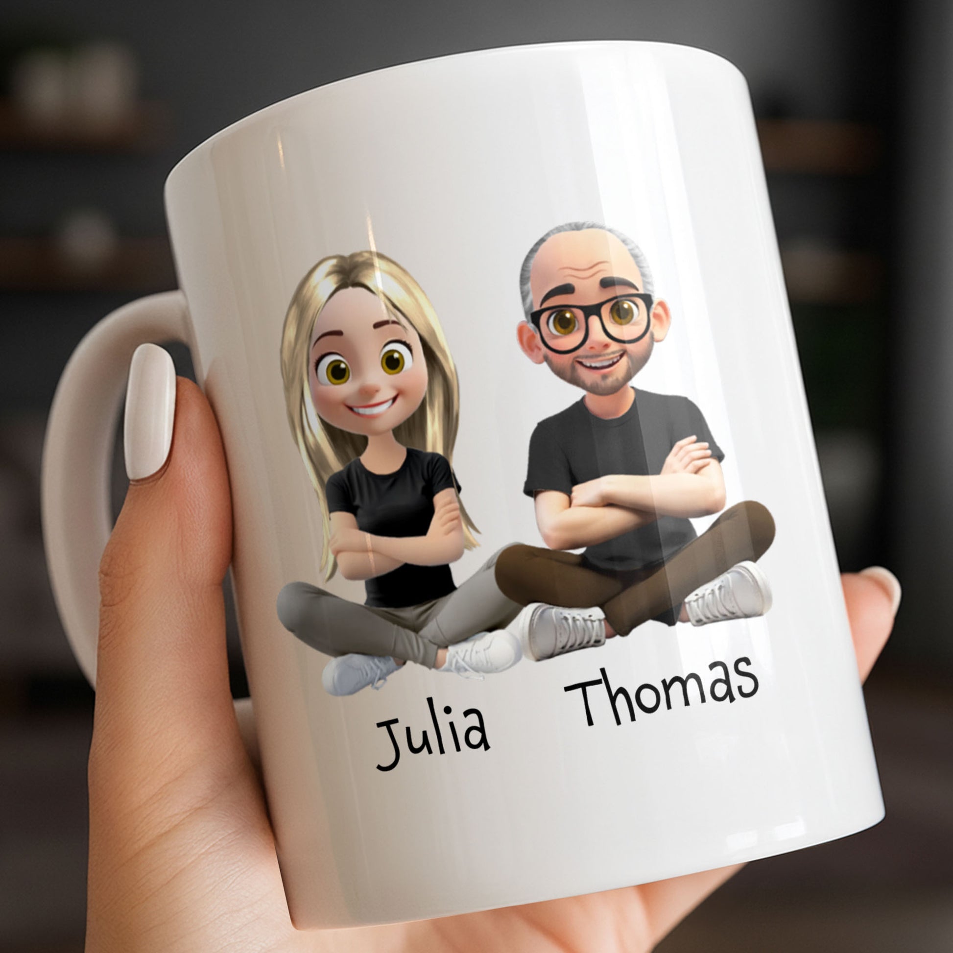 Our Bond Is Forever Side By Side Cartoon Couple