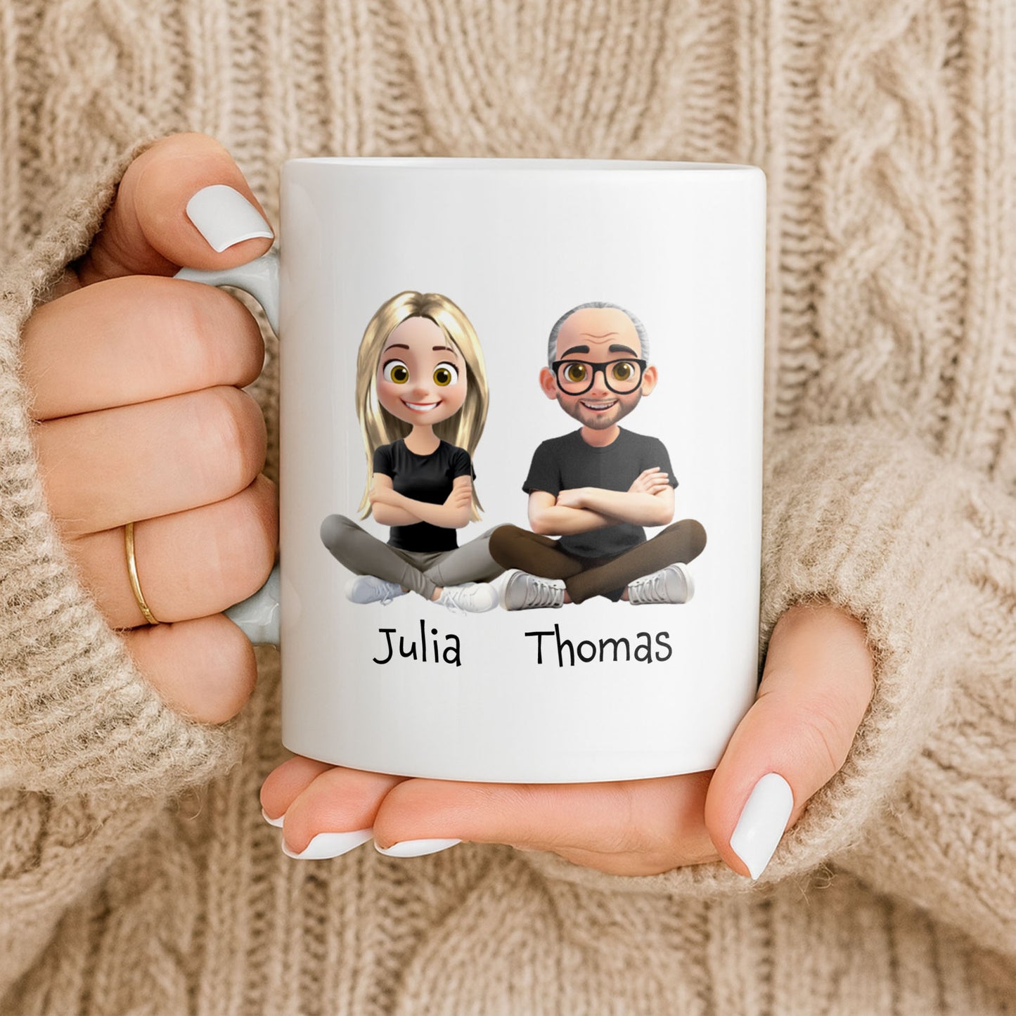 Our Bond Is Forever Side By Side Cartoon Couple